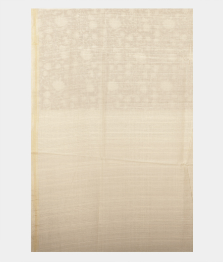 Off White Soft Printed Cotton Saree  T2351203