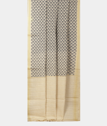 Beige Soft Printed Cotton Saree T2351192