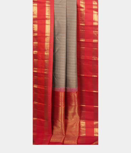 Khaki Grey Handwoven Kanjivaram Silk Saree T2271903