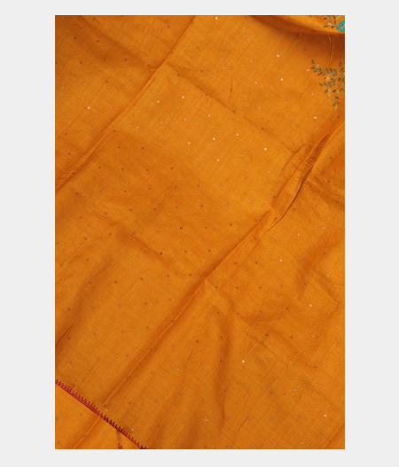 Yellow Tussar Embroidery Saree T234833-image