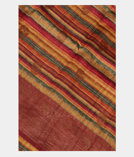 Multicolour Tussar Printed Saree T232030-image