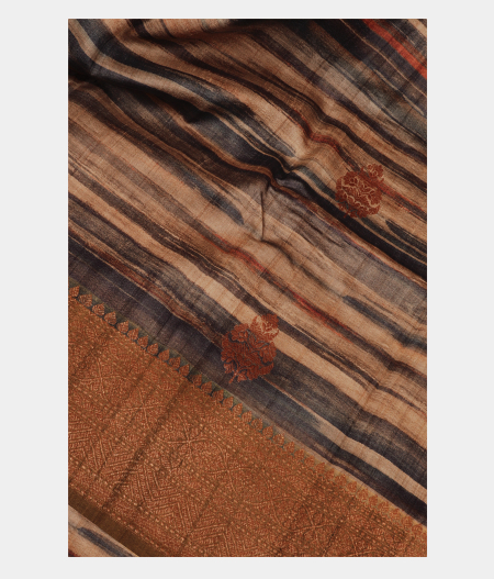 Multicolour Tussar Printed Saree T232027-image