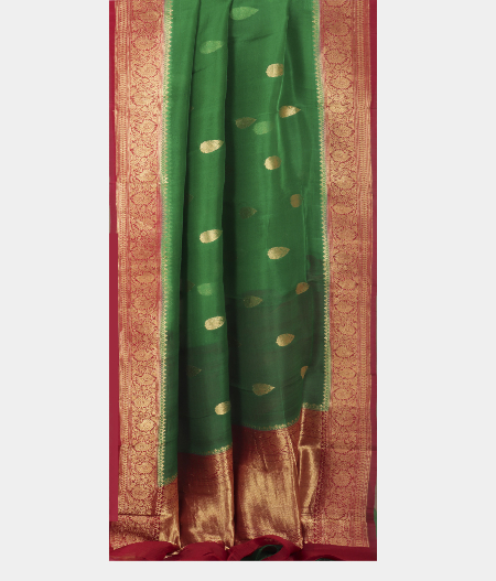 Green Banaras Organza Saree T1613772