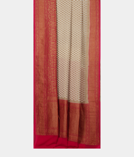 Off White Banaras Georgette Silk Saree T2355392