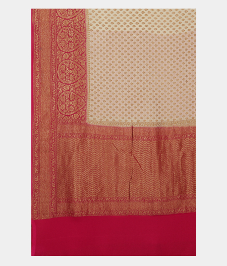 Off White Banaras Georgette Silk Saree T2355394