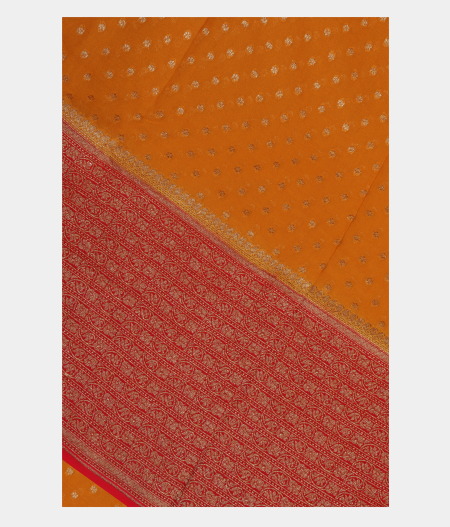 Mustard Yellow Banaras Georgette Silk Saree T236323-image