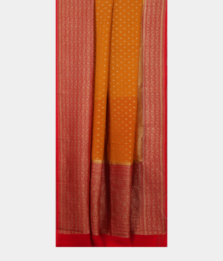 Mustard Yellow Banaras Georgette Silk Saree T2363232