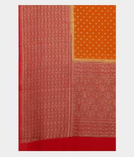 Mustard Yellow Banaras Georgette Silk Saree T2363234