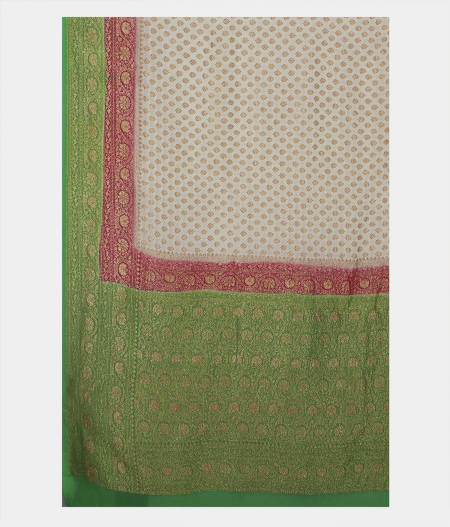 Off White - Banaras Georgette Silk Saree T2355694