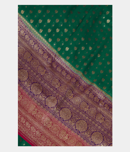 Green Banaras Georgette Silk Saree T236293-image