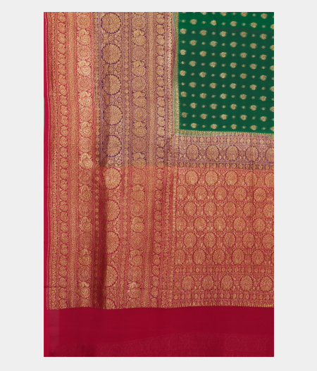 Green Banaras Georgette Silk Saree T2362934