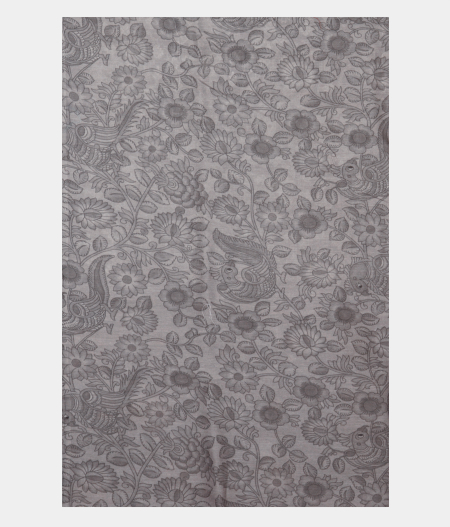 Grey Kora Organza Embroidery Saree T2378574