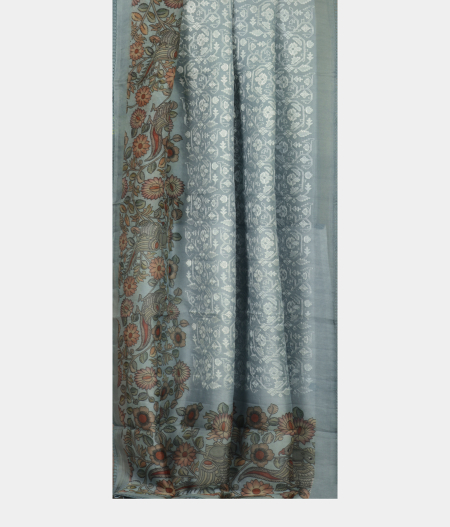 Blue Kora Organza Embroidery Saree T2378553