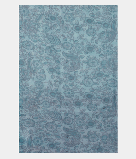 Blue Kora Organza Embroidery Saree T2378554