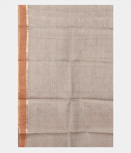 Grey Tussar Printed Saree T2383343