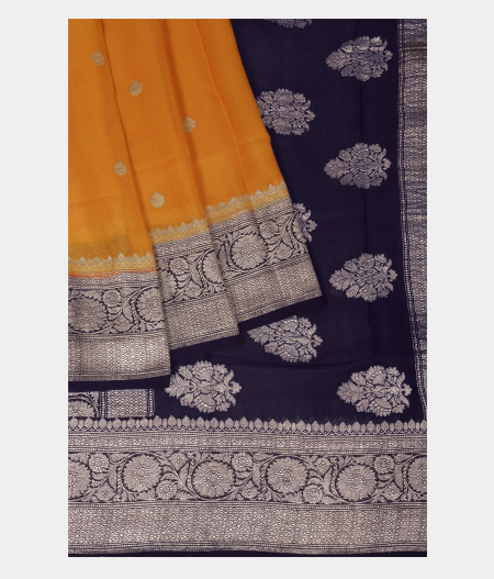 Yellow Georgette Silk Saree T2224355
