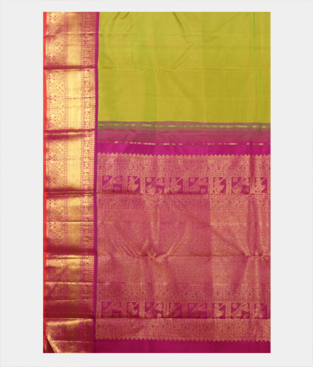 Green Handwoven Kanjivaram Silk Saree T2388834