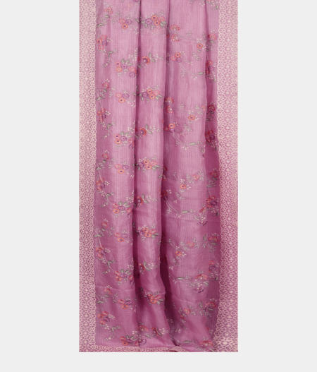 Lavender Silk Kota Embroidery Saree T2365482