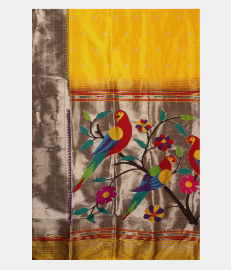 Yellow Paithani Silk Saree T2399554