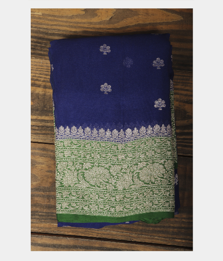Dark Blue Georgette Silk Saree T233598-image