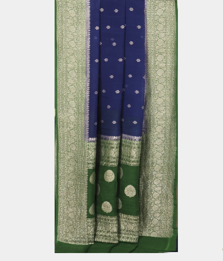 Dark Blue Georgette Silk Saree T2335982