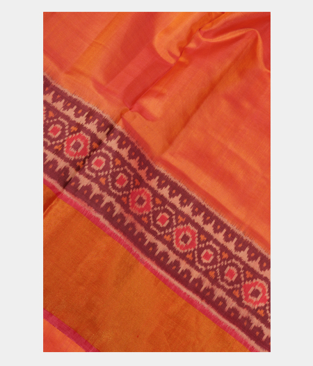 Pinkish Orange Patola Silk Saree T216140-image