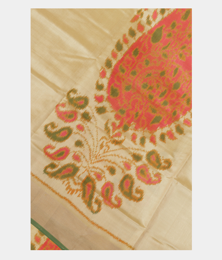 Cream Patola Silk Saree T236728-image