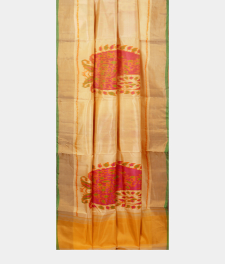Cream Patola Silk Saree T2367282