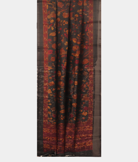 Black Organza Printed Saree T2040232