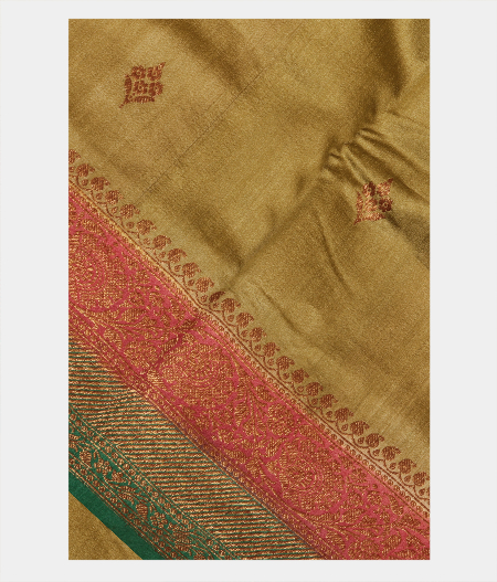 Mehndi Green Banaras Tussar Saree T239204-image