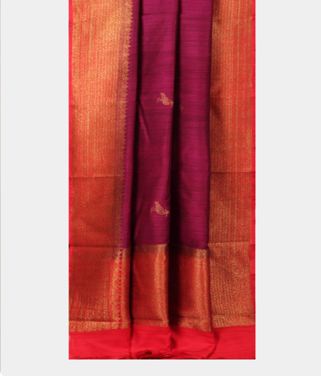 Purple Banaras Tussar Saree T2398132