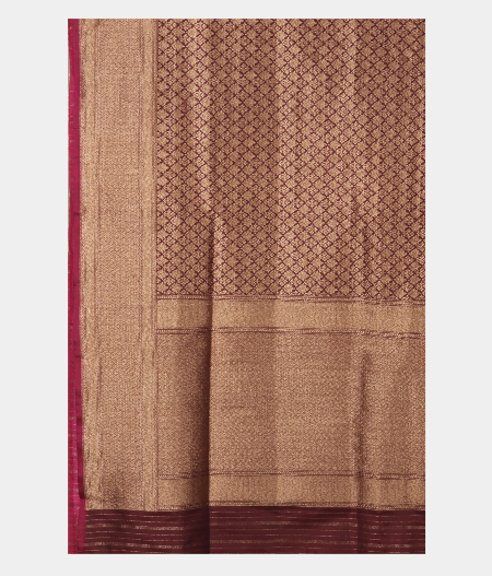 Burgundy Banaras Silk Saree T2401424