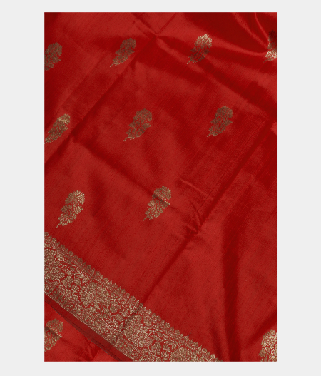 Red Banaras Tussar Saree T236348-image