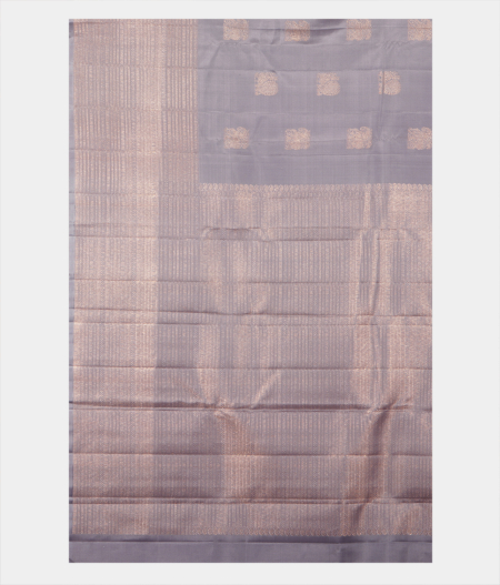 Bluish Grey Handwoven Kanjivaram Silk Saree T2392484