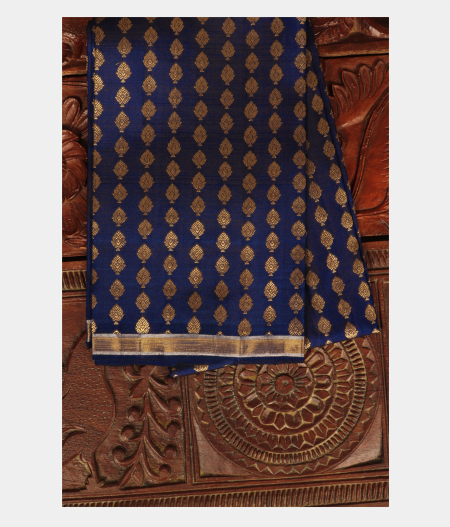 Blue Handwoven Kanjivaram Silk Blouse T91716-image