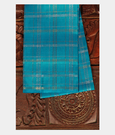 Blue Handwoven Kanjivaram Silk Blouse T139042-image