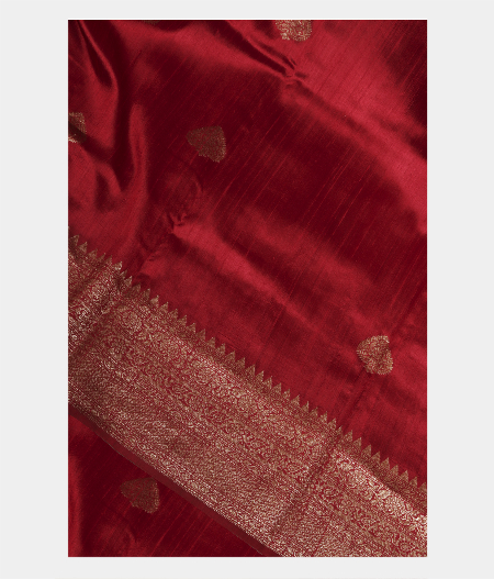 Maroon Banaras Tussar Saree T236362-image