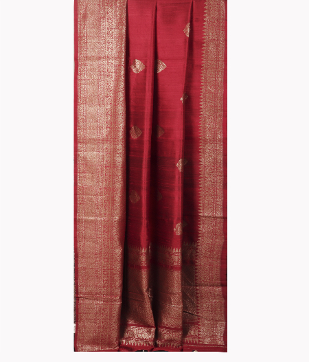 Maroon Banaras Tussar Saree T2363622