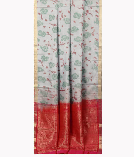 Bluish Grey Soft Silk Saree T2292372