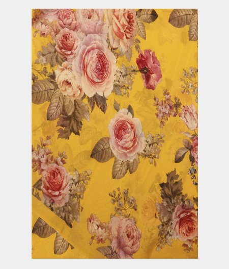 Yellow Georgette Printed Silk Saree T237284-image