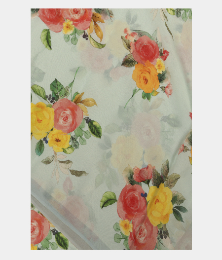 Light Blue Georgette Printed Silk Saree T226203-image