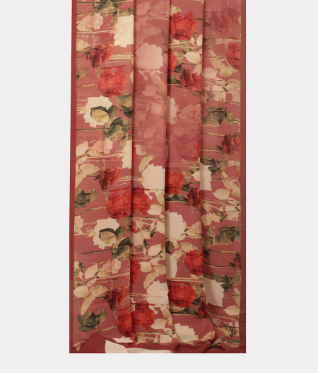 Mauve Pink Georgette Printed Silk Saree T2261872