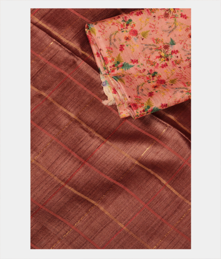 Brown Handwoven Tussar Saree T233571-image