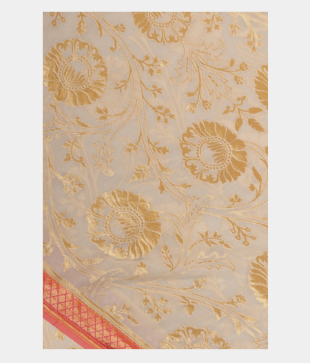 White Banaras Georgette Silk Saree T145240-image