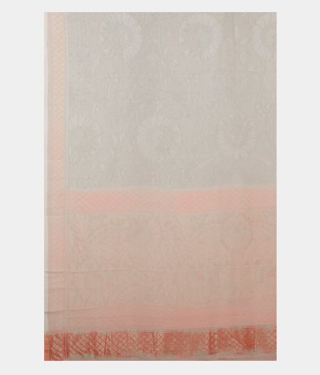 White Banaras Georgette Silk Saree T1452403