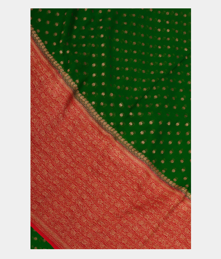 Green Banaras Georgette Silk Saree T236325-image