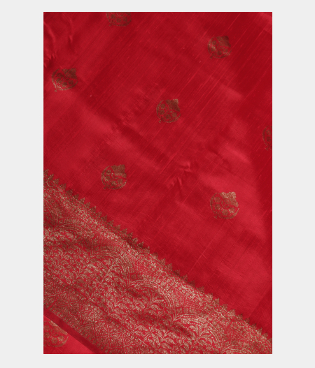 Red Banaras Tussar Saree T239224-image