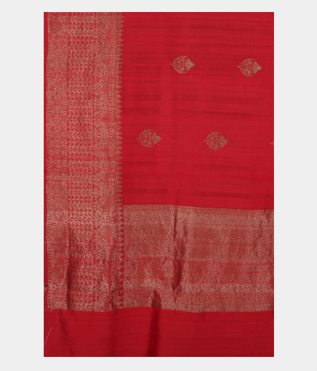 Red Banaras Tussar Saree T2392244