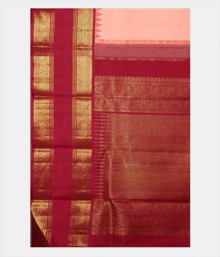 Peach Handwoven Kanjivaram Silk Saree T2279705
