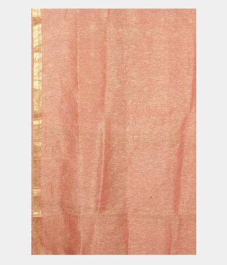 Peach Silk Kota Embroidery Saree T2372413